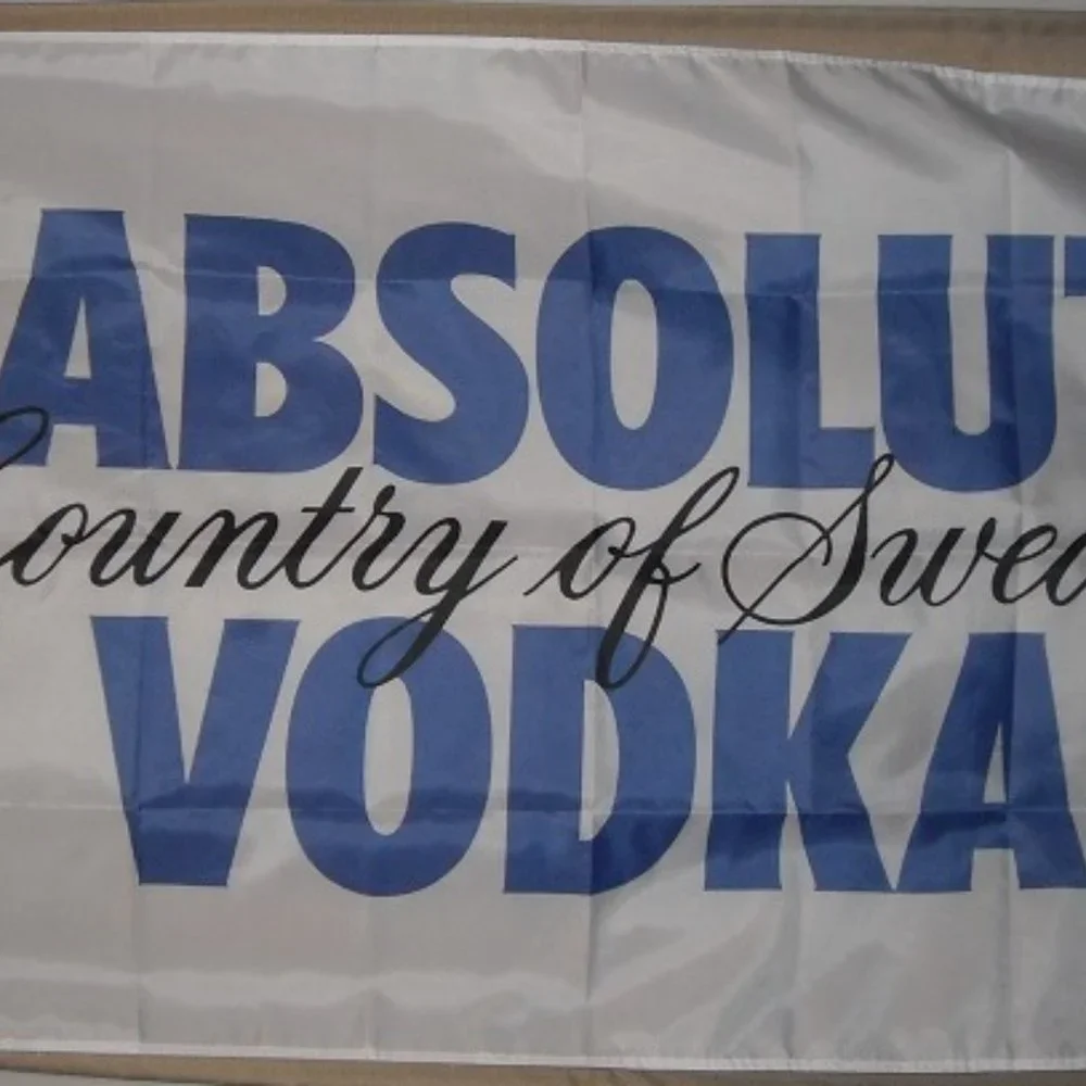 Absolut Vodka Country of Sweden 3'x5' White Flag Banner